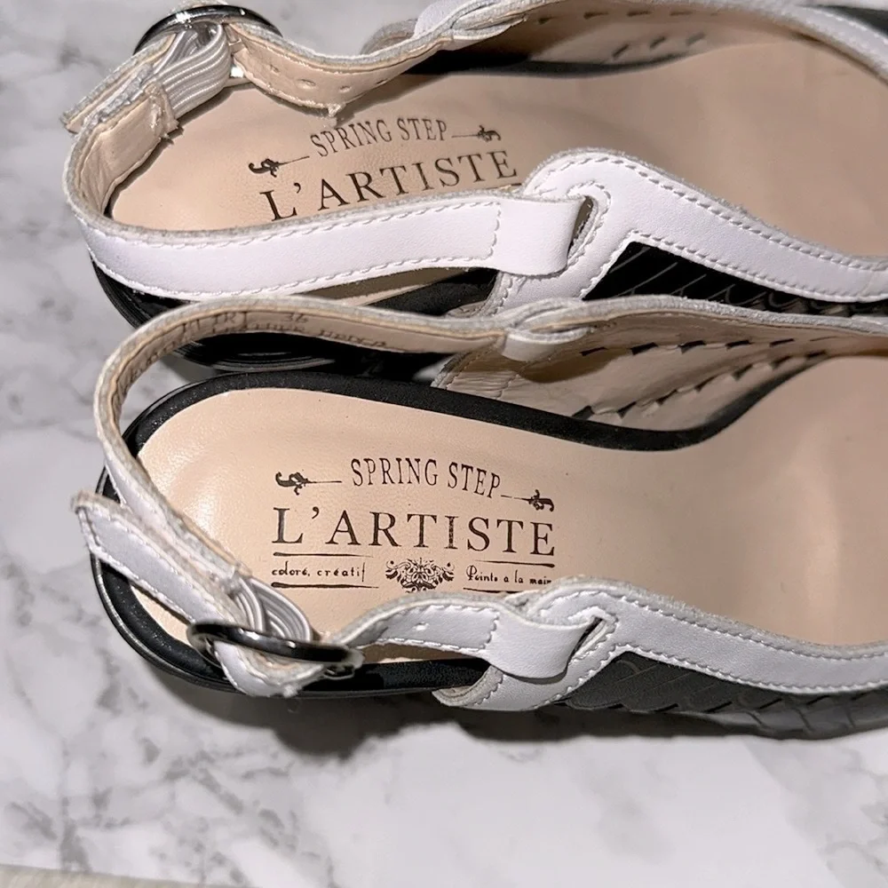L'artiste Black and Brown Slingback Heels size 36/US 5 1/2-6